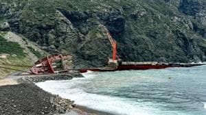 MSC Baltic III bow section removed